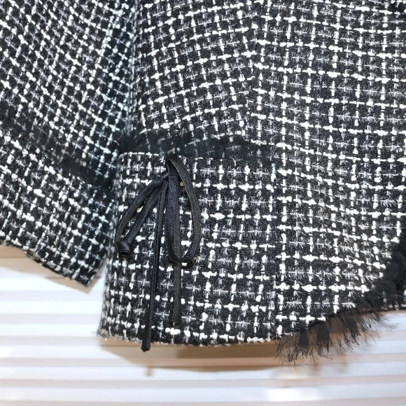 Laundry By Shelli Segal Black and White Houndstooth Blazer - Picture 2 of 7